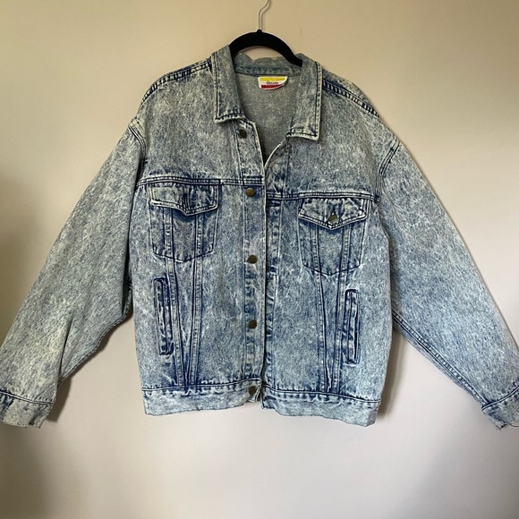 Vintage Jackets & Blazers - vintage acid wash oversized denim jacket